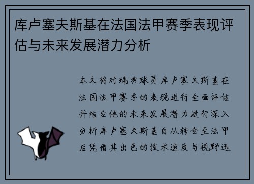 库卢塞夫斯基在法国法甲赛季表现评估与未来发展潜力分析